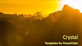  Presentation with ocean wave - Presentation theme consisting of sunset scene background yellow orange background and a tawny brown colored foreground