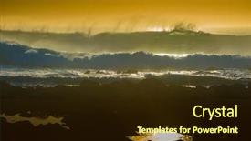  Presentation with ocean wave - Colorful presentation theme enhanced with sunset scene background yellow orange backdrop and a wine colored foreground