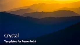  Presentation with ridges - Cool new presentation with sunset scene landscape ridges layer backdrop and a navy blue colored foreground