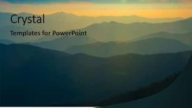  Presentation with ridges - Slides featuring sunset scene landscape ridges layer background and a yellow colored foreground