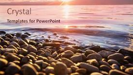  Presentation with sunset - Colorful presentation enhanced with sunset-scene-on-the-lake backdrop and a lemonade colored foreground