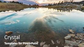  Presentation with scene - PPT theme with sunset-scene-on-the-lake background and a tawny brown colored foreground