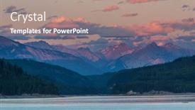  Presentation with scene - Slide set featuring sunset-scene-on-the-lake background and a coral colored foreground