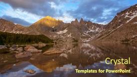  Presentation with sunset - Presentation enhanced with sunset-scene-on-the-lake background and a tawny brown colored foreground