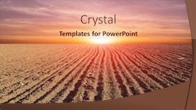  Presentation with agricultural - Presentation featuring sunset-scene-over-plowed-agricultural background and a coral colored foreground