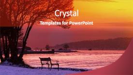  Presentation with winter scene - Beautiful slides featuring sunset scene backdrop and a crimson colored foreground