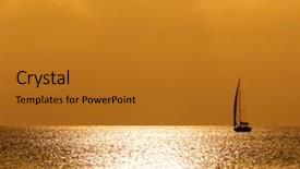  Presentation with sunset sailing - Amazing slide deck having sunset sea and yacht backdrop and a gold colored foreground