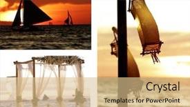  Presentation with sail - Presentation theme enhanced with sail boats and paper lanterns background and a coral colored foreground