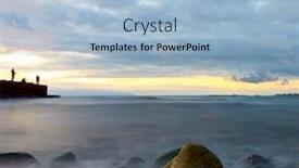  Presentation with water ocean - Amazing theme having sunset-seascape-with-sea-water backdrop and a light blue colored foreground