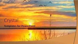  Presentation with sunset - Colorful presentation enhanced with sunset-seen-from-the-jetty backdrop and a gold colored foreground