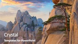  Presentation with rock stone - Audience pleasing theme consisting of sunset seoraksan national park backdrop and a  colored foreground