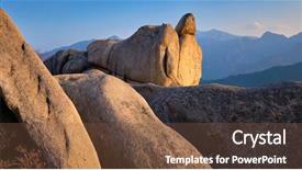  Presentation with rock stone - Amazing PPT theme having sunset seoraksan national park backdrop and a  colored foreground