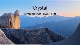  Presentation with rock stone - PPT theme featuring sunset seoraksan national park background and a light blue colored foreground