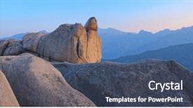  Presentation with rock stone - Theme enhanced with sunset seoraksan national park background and a  colored foreground