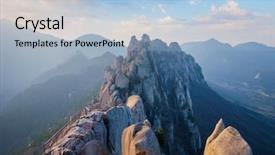  Presentation with rock stone - Audience pleasing slide deck consisting of sunset seoraksan national park backdrop and a  colored foreground