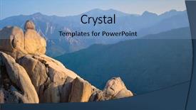  Presentation with rock stone - Amazing presentation theme having sunset seoraksan national park backdrop and a light blue colored foreground