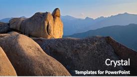 Presentation with rock stone - Slide set featuring sunset seoraksan national park background and a dark gray colored foreground