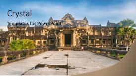  Presentation with cambodia - Cool new PPT theme with sunset siem reap cambodia backdrop and a light blue colored foreground