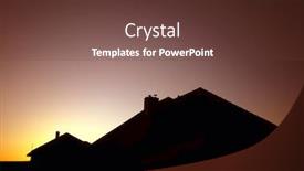  Presentation with free - Audience pleasing PPT layouts consisting of sunset silhouettes of houses with free space above backdrop and a tawny brown colored foreground