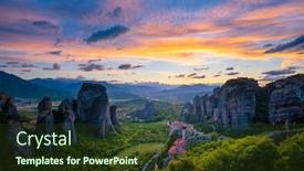  Presentation with sky sun - Amazing slides having sunset-sky-and-monastery backdrop and a tawny brown colored foreground