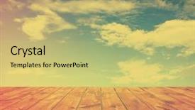  Presentation with floor - Cool new presentation theme with sunset sky and wood floor background retro film filtered instagram style backdrop and a yellow colored foreground