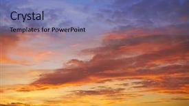  Presentation with blue orange - Audience pleasing slide deck consisting of sunset sky clouds orange backdrop and a teal colored foreground