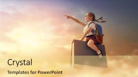  Presentation with education cute - Presentation theme enhanced with sunset sky concept of education background and a blonde colored foreground