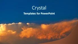  Presentation with sun rays on blue sky - Beautiful slide deck featuring sunset-sky-orange-clouds backdrop and a dark gray colored foreground