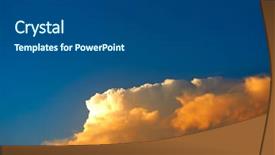  Presentation with blue orange - Amazing slide deck having sunset sky orange clouds backdrop and a dark gray colored foreground