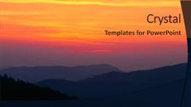  Presentation with mountains - Amazing theme having sunset sky over the mountains backdrop and a yellow colored foreground