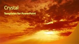  Presentation with light rays - Presentation theme featuring sunset sky with rays of light background and a tawny brown colored foreground