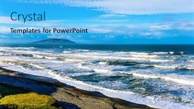  Presentation with tourism - Beautiful PPT theme featuring sunset-south-island-the-majestic backdrop and a light blue colored foreground