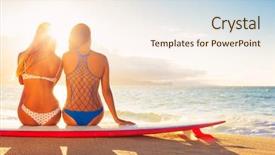  Presentation with sunset beach - Beautiful theme featuring sunset summer outdoor lifestyle best backdrop and a cream colored foreground