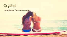  Presentation with sunset beach - Slide deck with sunset summer outdoor lifestyle best background and a white colored foreground