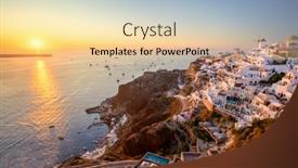  Presentation with greek architecture - Presentation theme consisting of sunset-sun-view-of-traditional background and a lemonade colored foreground