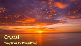  Presentation with sun flares on a blue - Amazing presentation design having sunset sunrise over blue mediterranean backdrop and a tawny brown colored foreground