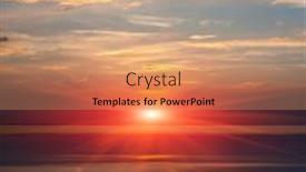  Presentation with sunshine - Amazing presentation theme having sunset-sunshine-over-lake-water backdrop and a coral colored foreground
