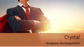  Presentation with business success - Presentation enhanced with sunset the concept of success background and a coral colored foreground