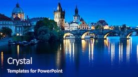  Presentation with czech republic - Colorful theme enhanced with sunset time prague czech republic backdrop and a navy blue colored foreground