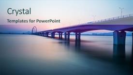  Presentation with traffic - Audience pleasing presentation theme consisting of sunset traffic - sunrise skyline and landscape backdrop and a sky blue colored foreground