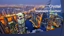  Presentation with bird eye view - Slide deck consisting of sunset united arab emirates background and a teal colored foreground