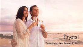  Presentation with retirement celebration - Slides consisting of sunset vacation travel retirement anniversary background and a lemonade colored foreground