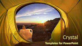  Presentation with glow - Amazing slide set having sunset-view-from-inside backdrop and a tawny brown colored foreground