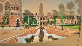  Presentation with pedestrian bridge - Slides enhanced with sunset-view-from-pedestrian-bridge background and a coral colored foreground