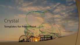  Presentation with california - Presentation having sunset-view-of-a-pier background and a coral colored foreground