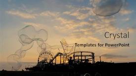  Presentation with california - Presentation theme enhanced with sunset-view-of-a-pier background and a coral colored foreground