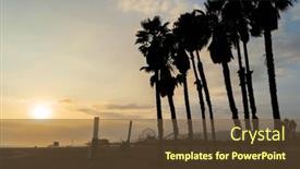  Presentation with california - Slides consisting of sunset-view-of-a-pier background and a tawny brown colored foreground