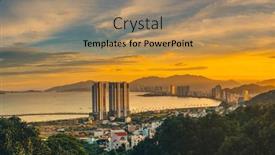  Presentation with vietnam - Amazing slide set having sunset-view-of-nha-trang backdrop and a coral colored foreground
