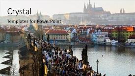  Presentation with view of kerak castle crusader - Colorful presentation design enhanced with sunset view of prague castle and charles bridge over vltava river czech republic backdrop and a white colored foreground