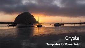  Presentation with boats - PPT theme with sunset-view-of-small-boats background and a dark gray colored foreground